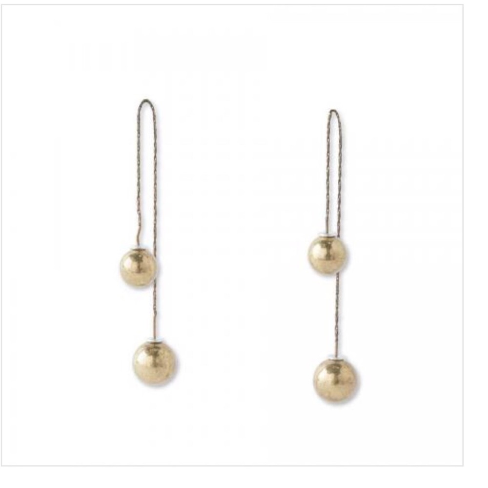 Gold earrings with gold balls